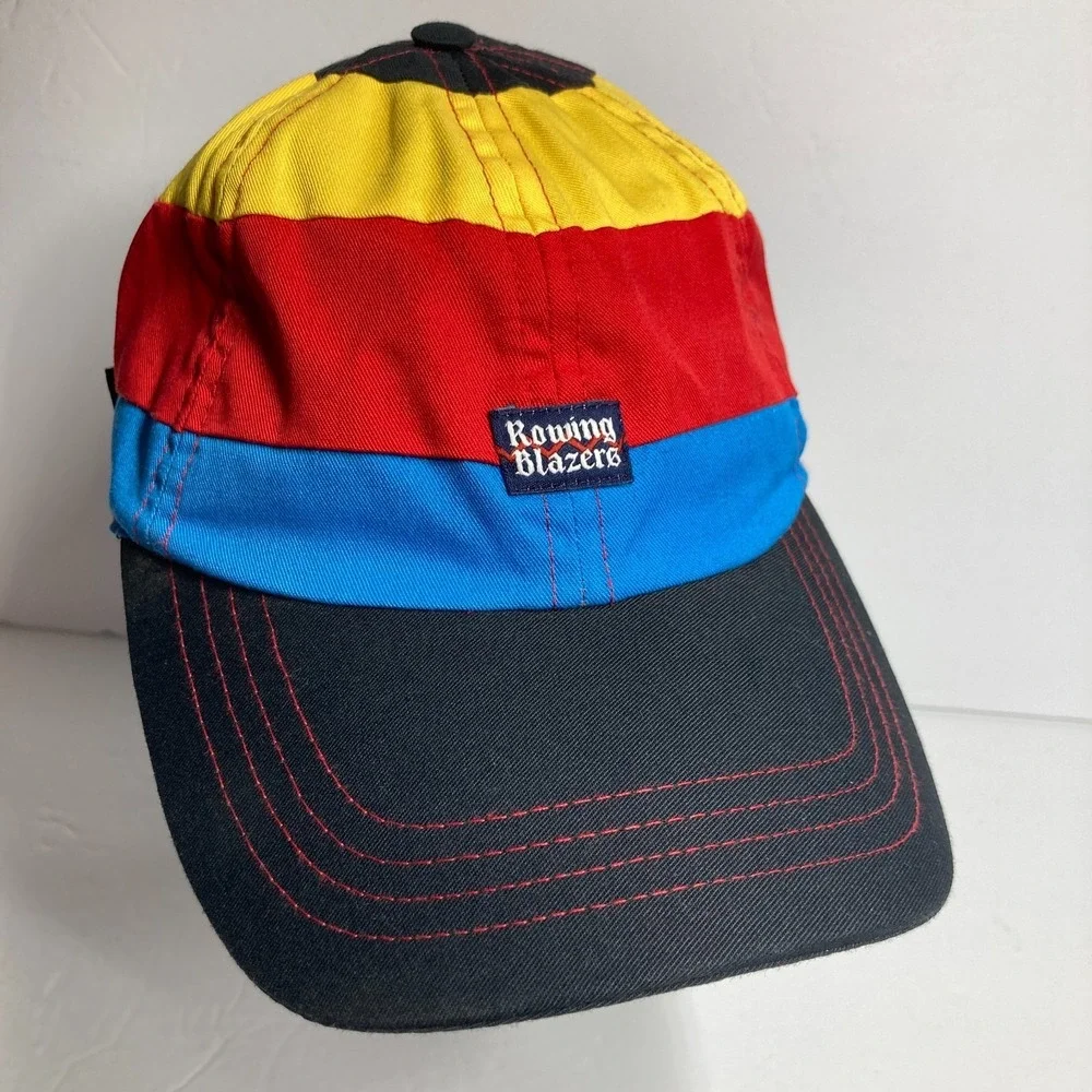 Rowing Blazers New York Hat Cap Adult Blue Red Yellow Rugby Adjustable  FLAW